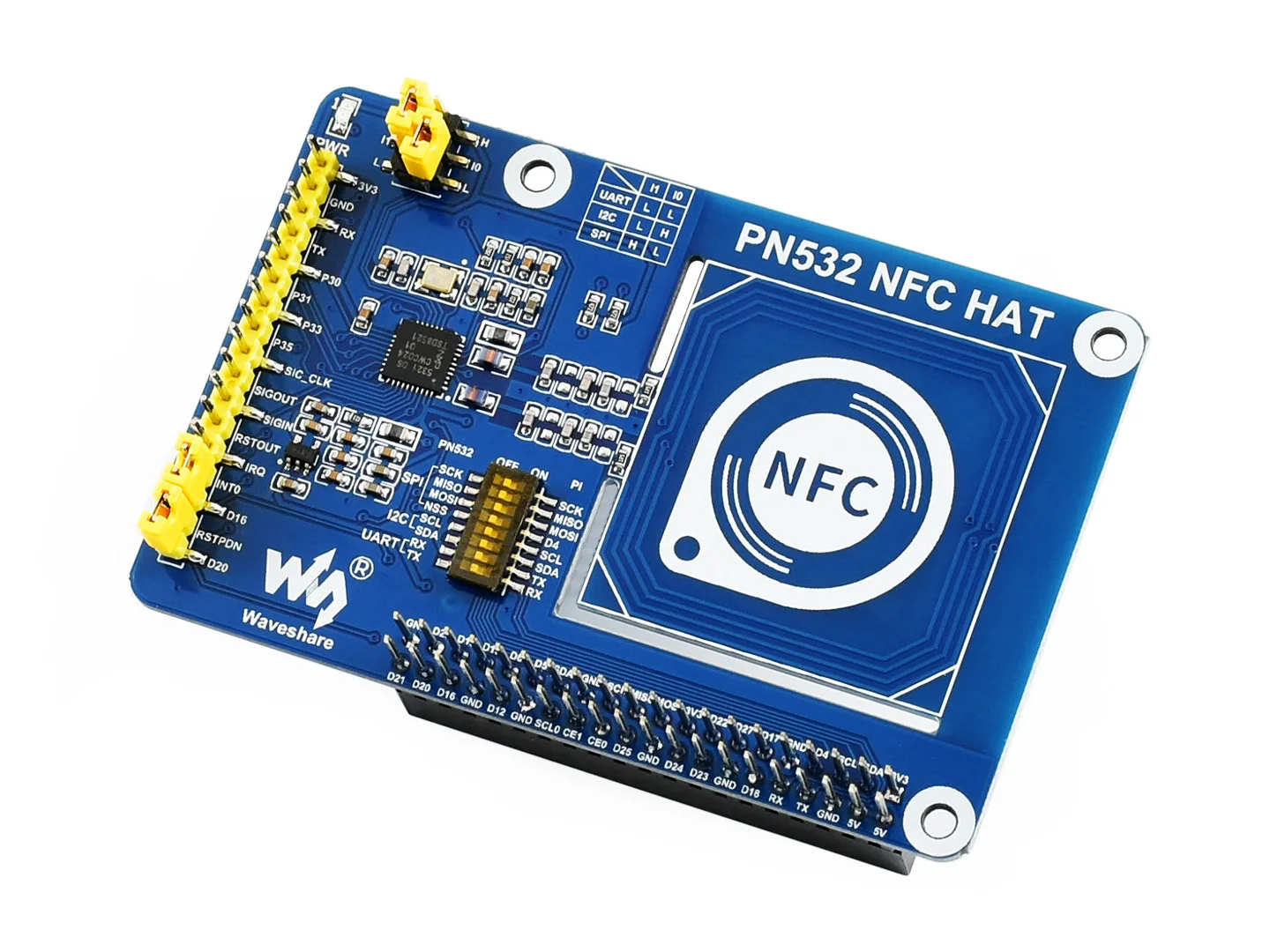 PN532 NFC HAT для Raspberry Pi, поддерживает интерфейсы связи I2C / SPI/UART, частотный диапазон 13,56 МГц