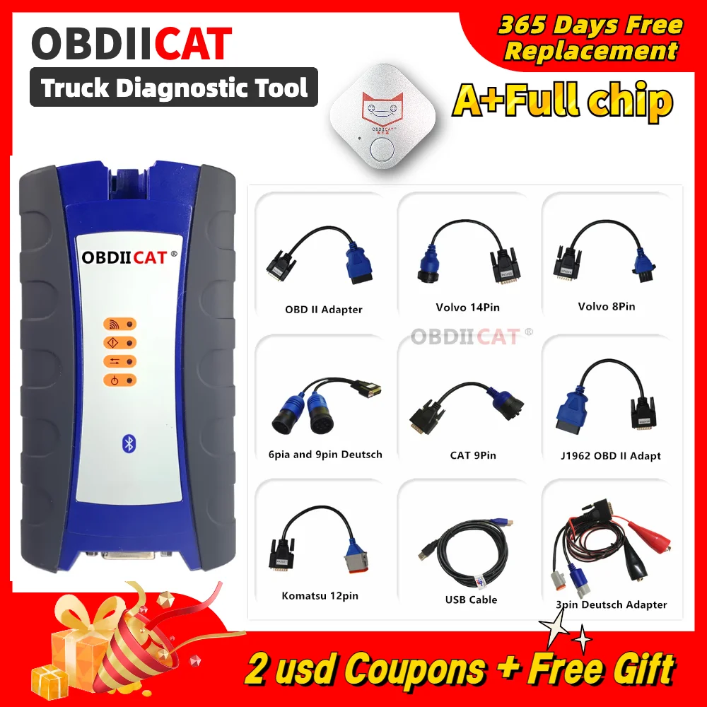 

OBDIICAT USB Link 2 With Bluetooth heavy truck scanner 125032 Heavy Duty Truck diagnostic Tool Better Than DPA5
