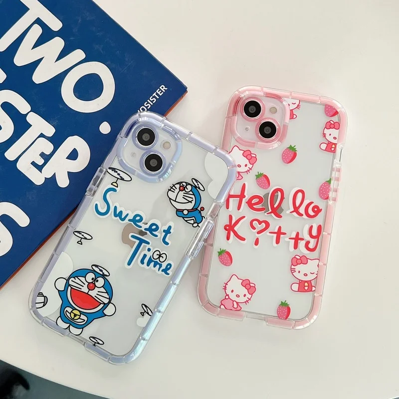 

Creative Luminous Cartoon Robot Cat Hellow Cat Cover for IPhone 11 12 13 Pro X XR XS Max Shockproof Phone Case IPhone 13 Case