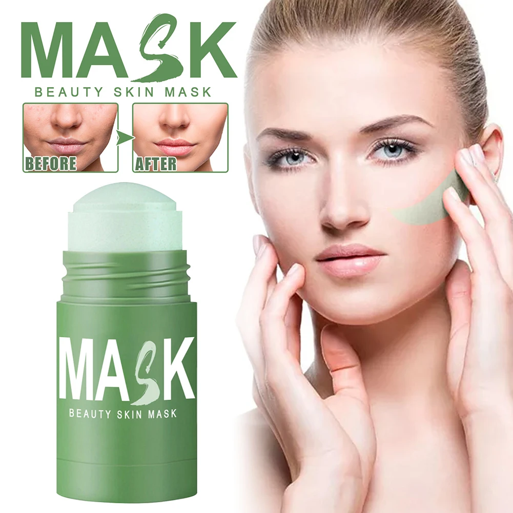 

New Green Tea Mask Stick Pore Shrinking Clay Masque Deep Cleaning Blackheads Removal Face Masque Skin Care Beauty Health