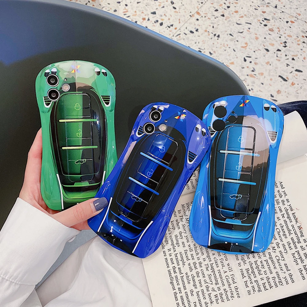 

Luxury 3D Sport Car Phone Case Glass For iPhone 11 12 13 Pro XR XS MAX X 7 8 Plus SE2020 Car Hard Fashion Supercar Man Boy Cover