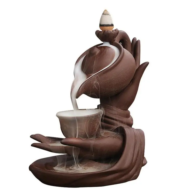 

Ceramic Backflow Incense Burner Buddha Hand Series Decorative Backflow Incense Burner Home Incense Burner Ceramic Incense Holder