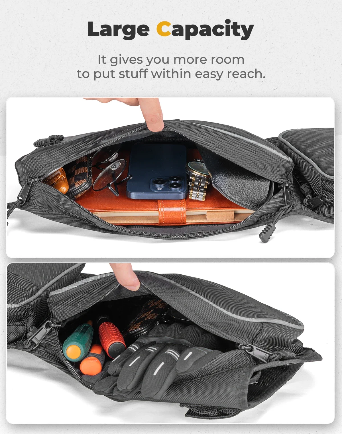 Сумка для хранения UTV 1680D совместимая с Polaris RZR XP 1000 / 4 2024+ ПВХ передняя боковая