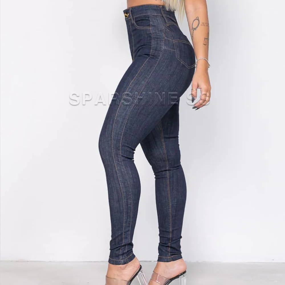 Брюки-карго женские джинсовые с эффектом пуш-ап и высокой талией