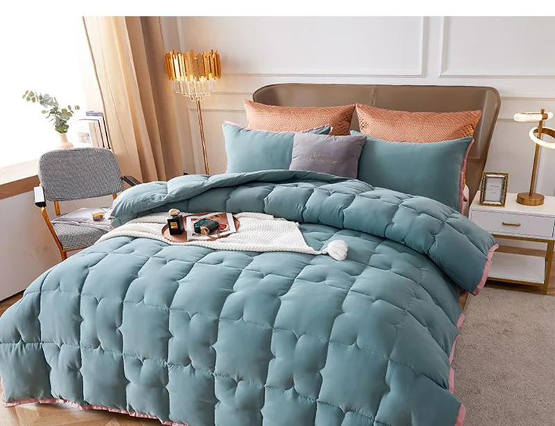 

Зимние теплые искусственные одиночные двойные однотонные матовые пододеяльники, утолщенное одеяло стеганое одеяло Queen