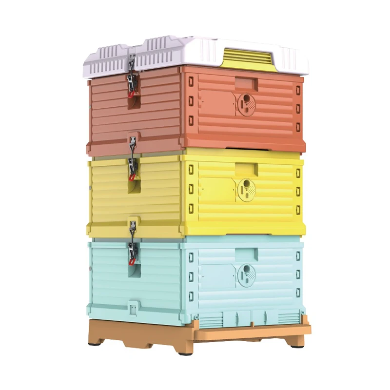 

Plastic Thermo Beehive Insulated Bee Hive Set 3 Layer Box Bee House [No Frames Included] Plastic Beehives Top Bee Feeder