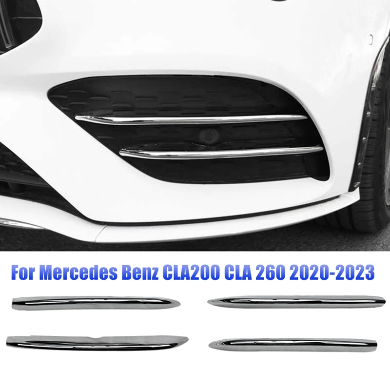 

4 шт., декоративные полосы для переднего бампера Mercedes Benz CLA200 CLA 260 2020-2023