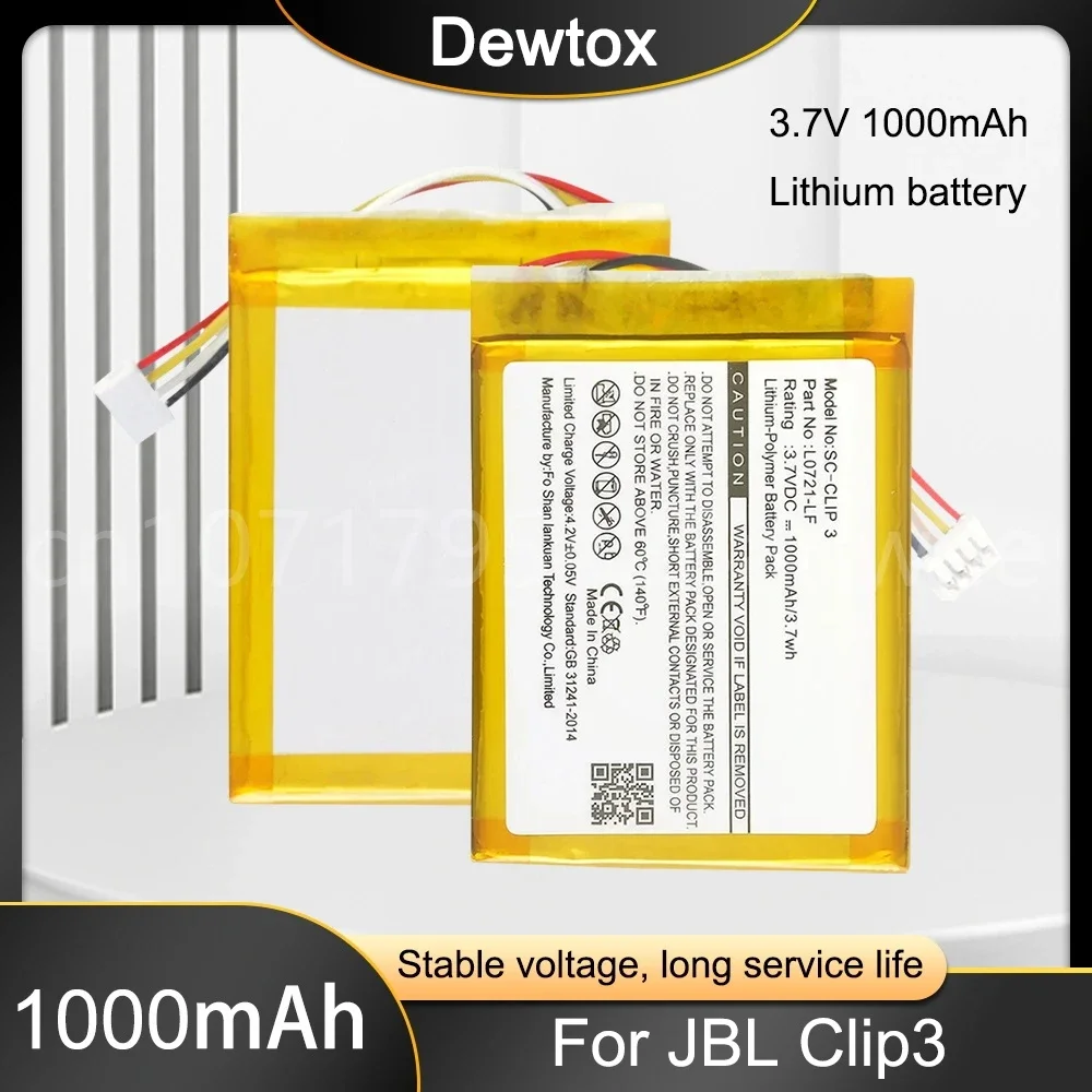 Сменный аккумулятор 1000 мАч 3 7 В для JBL Clip3 Clip SAND L0721-LF портативные аккумуляторы