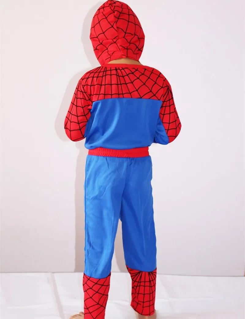 

Kids Cartoon Halloween Costume Boy 3-7Years Role Play Cosplay Clothes Spring Autumn Long Sleeve Clothing Set With Hoods Red+Blue