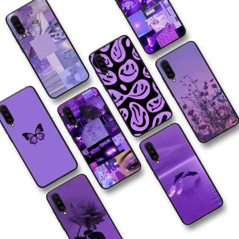 

Purple aesthetic Phone Case For Xiaomi Mi 5X 8 9 10 11 12 lite pro 10T PocoX3pro PocoM3 Note 10 pro lite