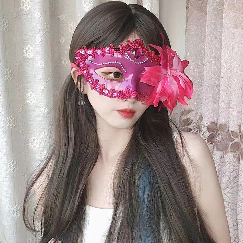 Женские маскарадные маски с цветами лилии кружевная женская маска для косплея