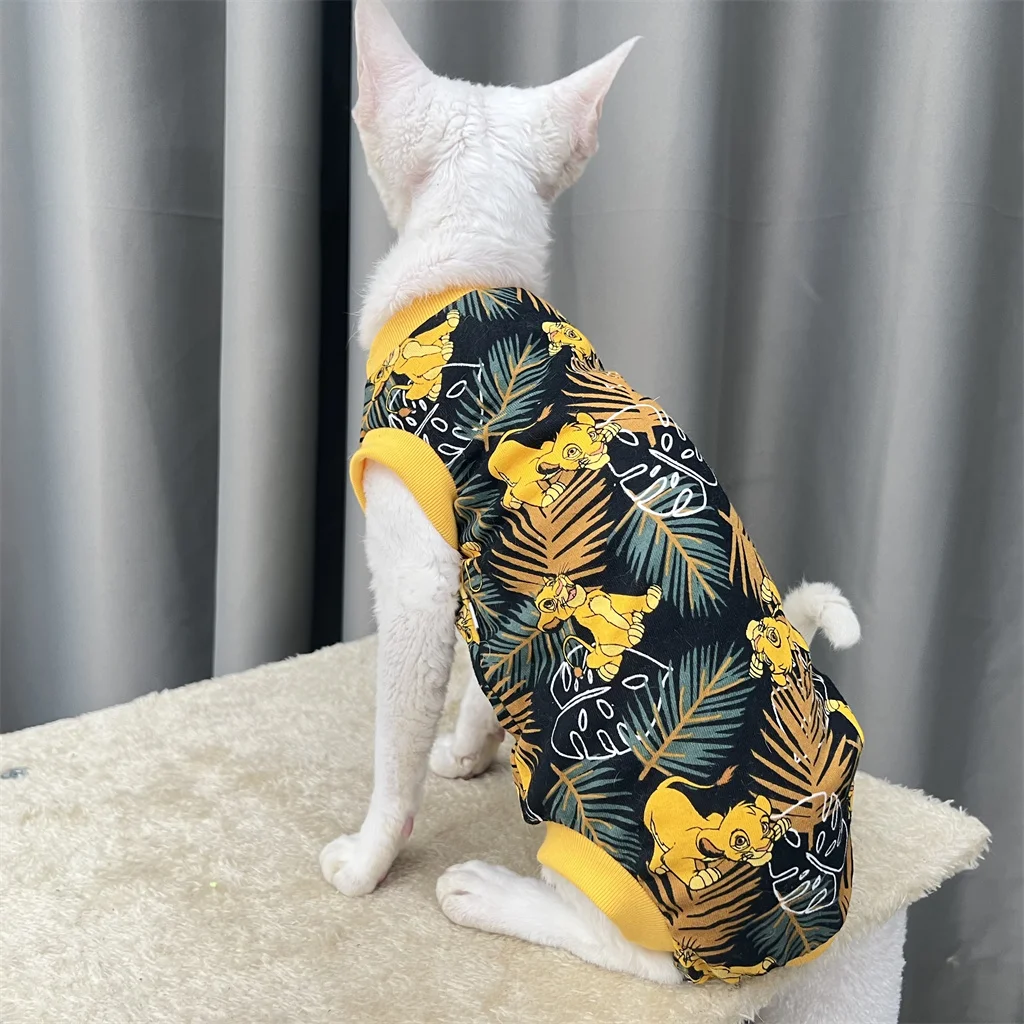 

Cotton Four-legged Belly Cover Costume Tiger Devon Rex Clothes Summer Thin Clothes for Cat Sphynx Sphinx Hairless Cat Clothes