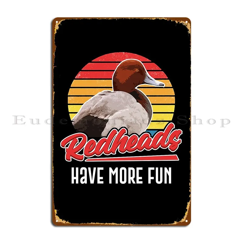 Картина в ретро стиле с изображением Красной головы и утки, подарок, металлический плакат с изображением таблички, дизайн бара, создание стены, искусственная табличка, плакат