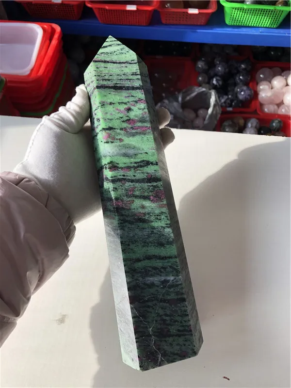 

2.55 kg Natural ruby zoisite epidote stone quartz crystal tower points wholesale for chakra healing