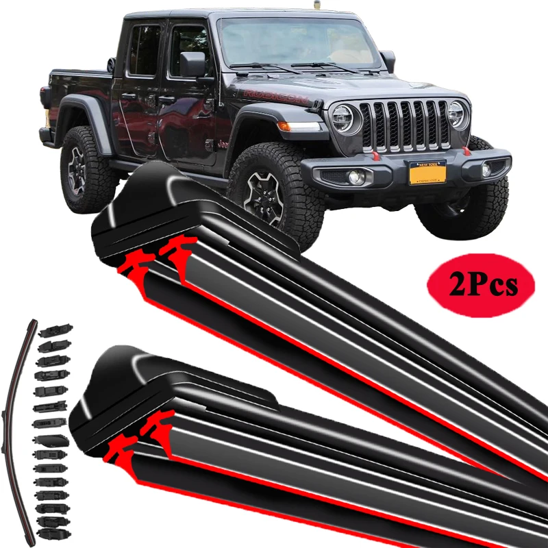 

Для Jeep Gladiator JT 2019-2024 автомобильное лобовое стекло, щетка стеклоочистителя, аксессуары для омывателя переднего стекла, запасные части для чистки окон