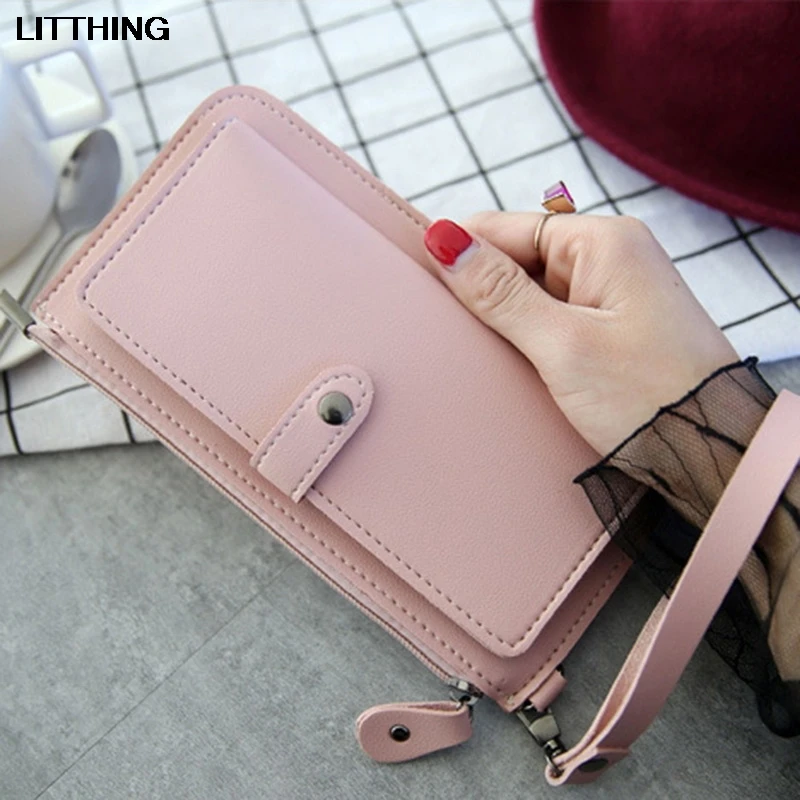 

Fashion Women Wallet 2021 New PU Leather Long Coin Purse Multi-card Position Clutch Buckle Zipper Money Clip Multi-functional