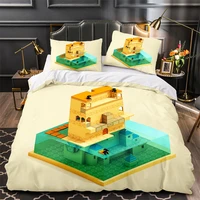 voxel cube bedding set single twin full queen king size game layout bed set aldult kid bedroom duvetcover sets 3d print 030