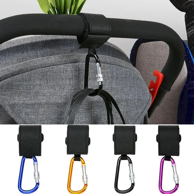 

Portable Stroller Hooks Multi-Purpose Convenient Stroller Clips For Diaper Bag Multipurpose Hooks For Grocery Shopping Bags