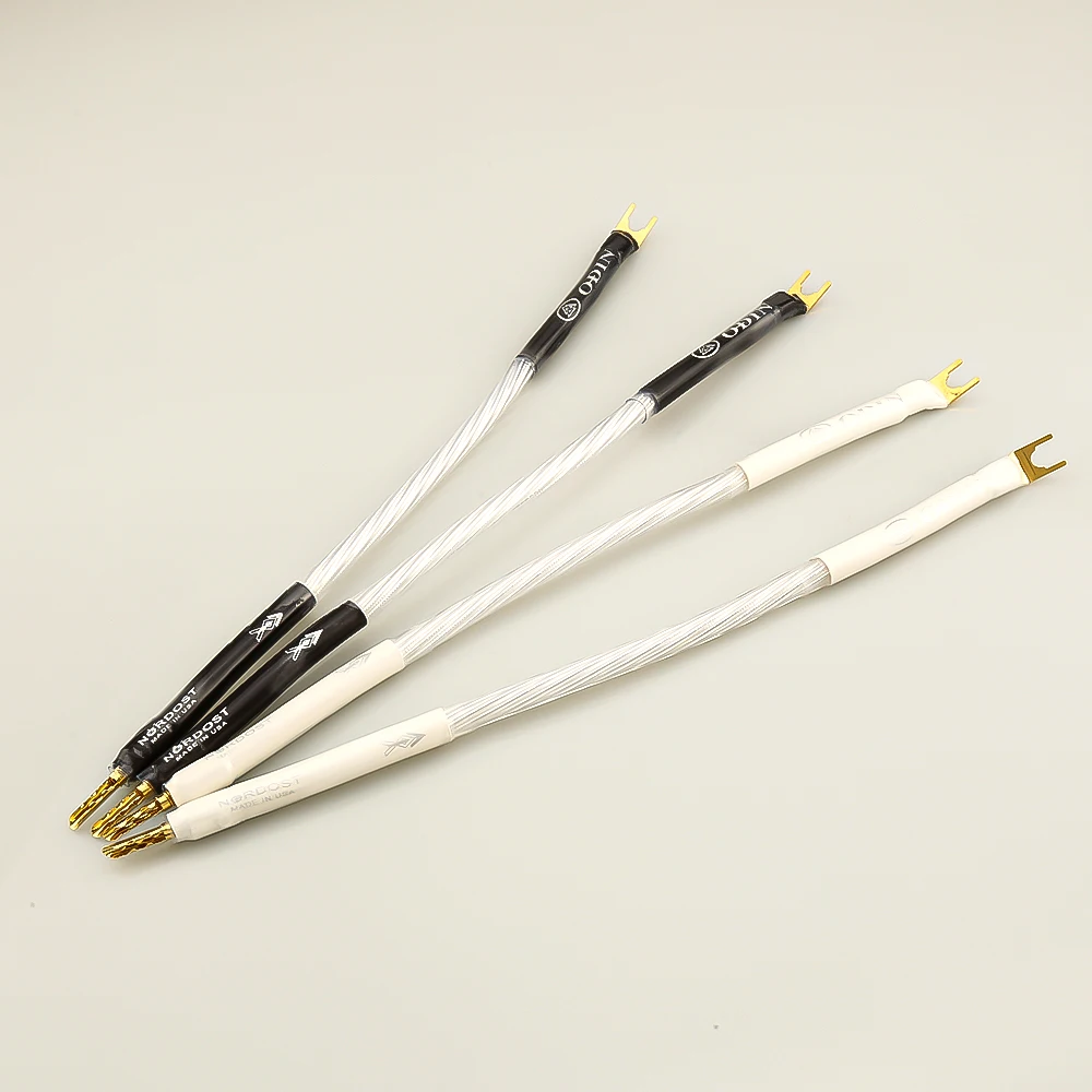 

4pcs Hi-End Hifi Nordost ODIN sterling silver jumper audio cable over machine line fever speaker cable banana to Y speaker cable