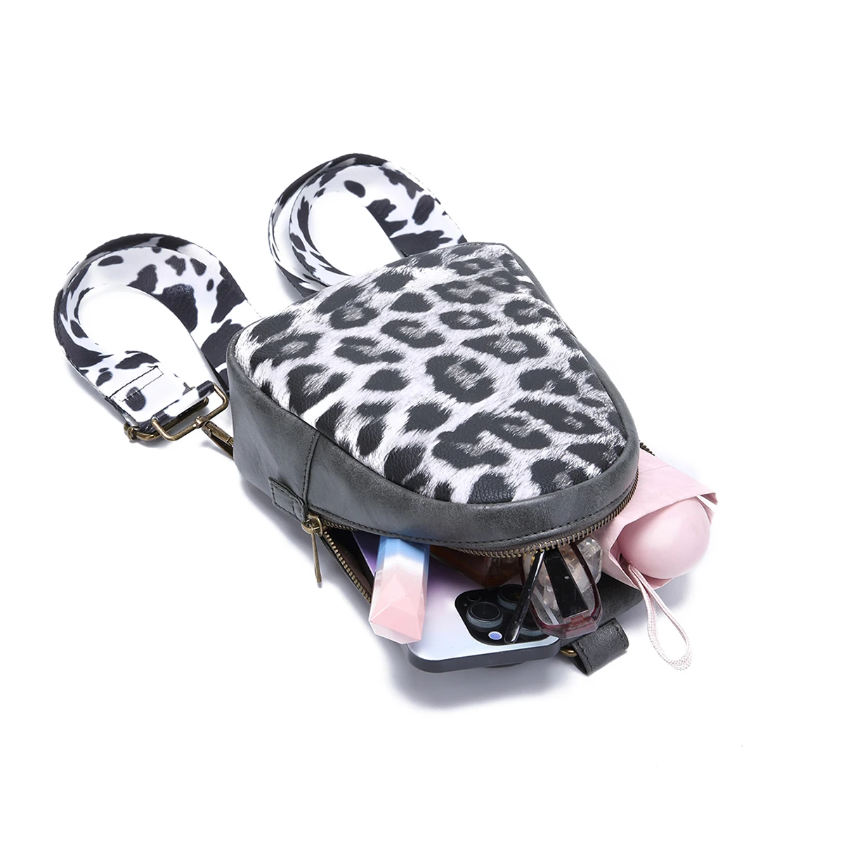 Модный женский рюкзак с леопардовым принтом Miescher Kora сумка на плечо из