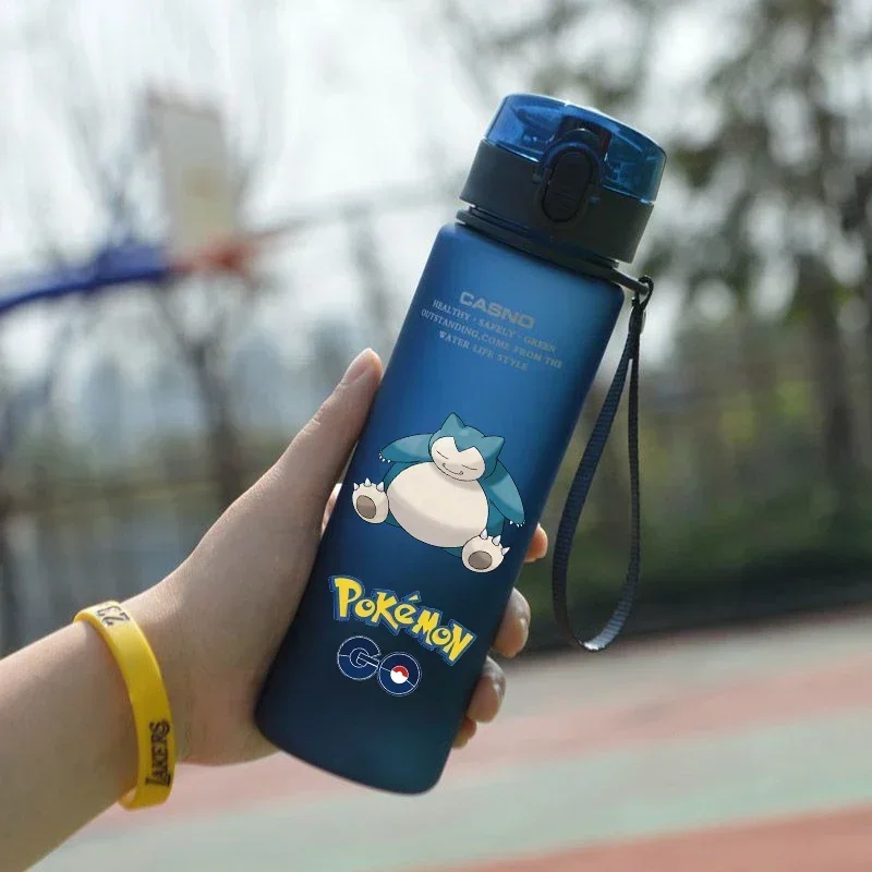 

560ML Large Capacity Water Cup Pikachu Charizard Mewtwo Pokemon Portable Plastic Cartoon Cute Adult Outdoor Sports Water Bottle