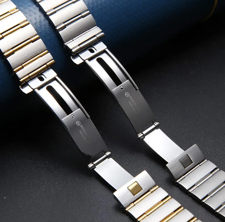 22mm*14mm 17mm*11mm Stainless Steel Watchband For Omega CONSTELLATION Watch Strap Silver Wrist Bracelet Folding Clasp