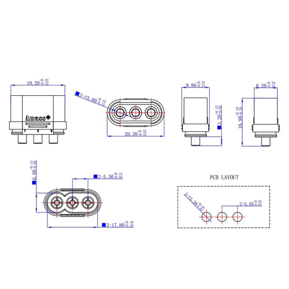 Разъем для пайки MR60PW-M, 3-контактный, позолоченный, высокоточный, для RC FPV дронов, авиамоделей, LiPo аккумуляторов, ESC, моторов (art.: 3920dbbaa0bb6) - 3920dbbaa0bb6