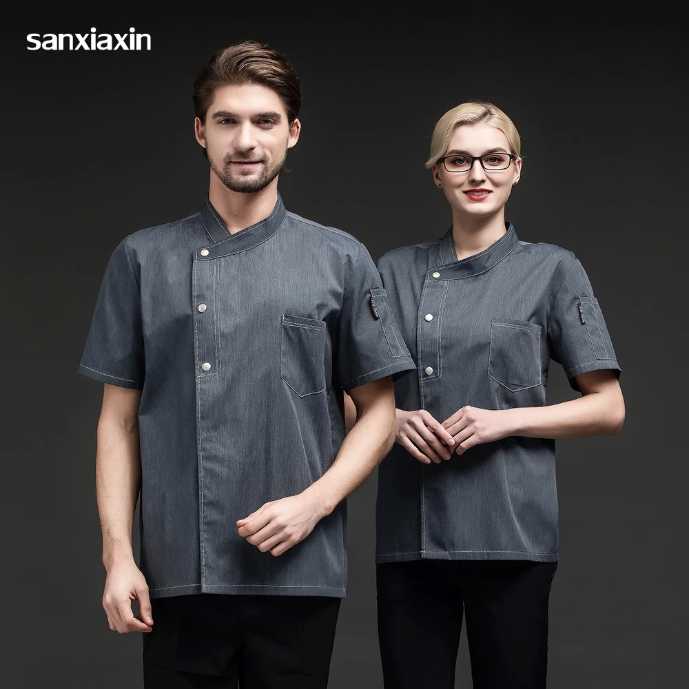 

Multicolor High Quality Short Sleeve Wholesale Chef Jacket Sushi Shop Chef Uniform Shirt Unisex Coat Men Breathable Work Clothes