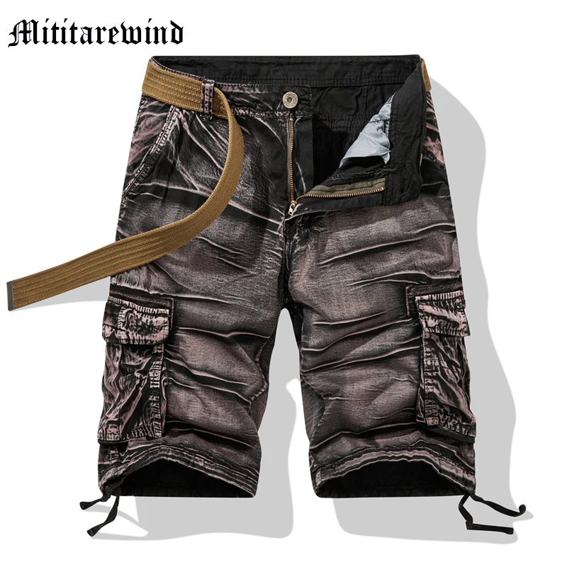 

Шорты-карго мужские из чистого хлопка, свободные штаны в стиле оверсайз, модная универсальная уличная одежда в стиле хип-хоп, 4 цвета, на лето