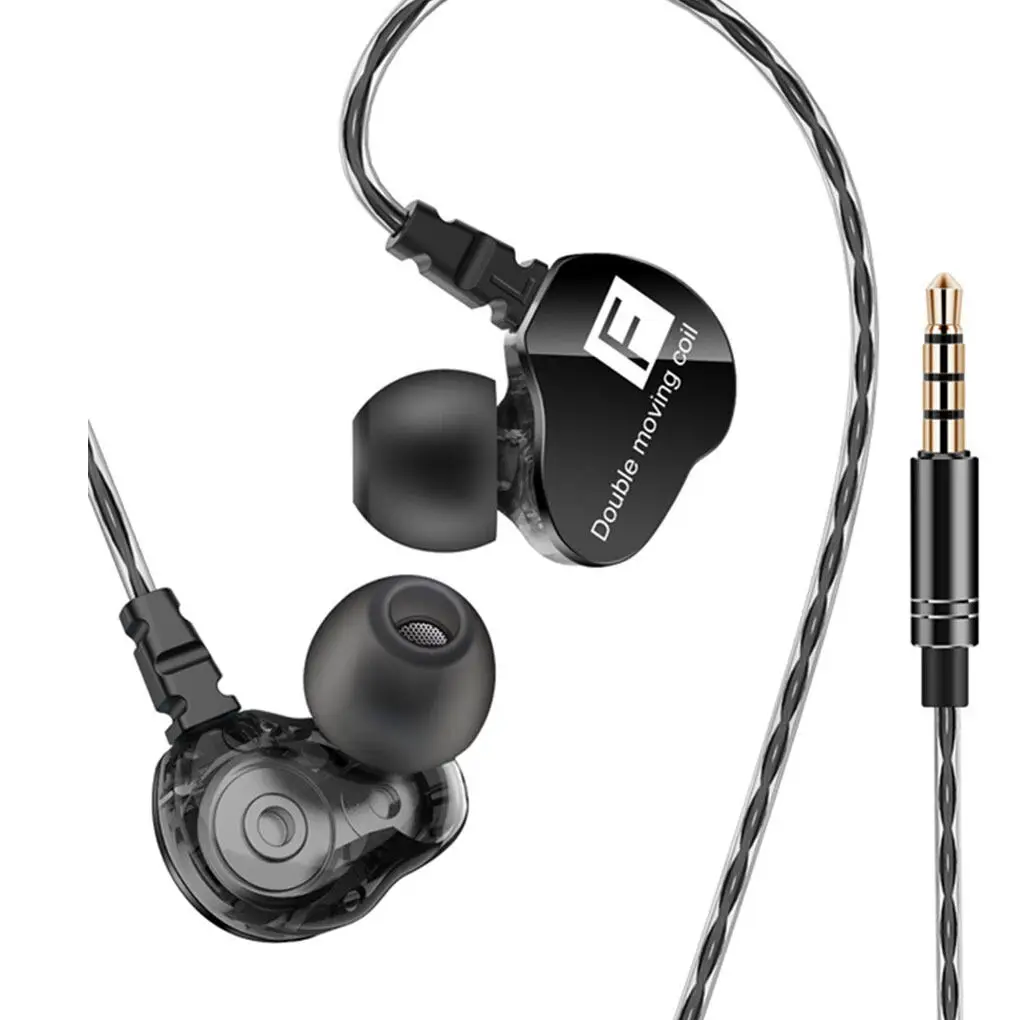 

QKZ CK9 Earphone Dual Moving Coil In-ear Headset Heavy Bass Stereo In-line Control 3 5mm Wired Headphone Earbuds