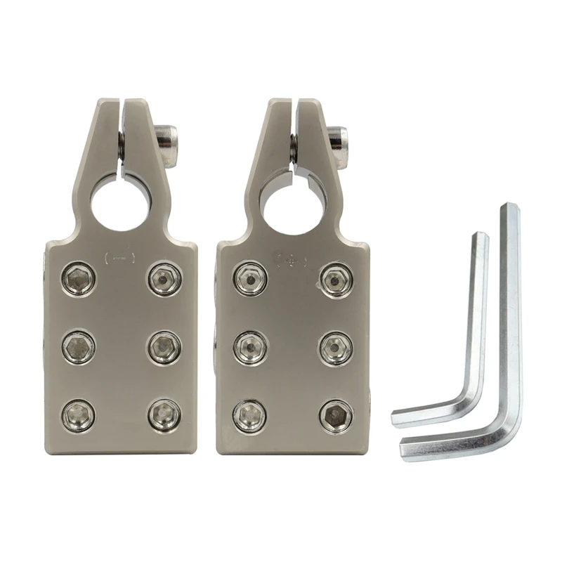 

2Pcs Car Battery Terminal Connectors 0/2/4/6/8 Gauge Positive Negative Connector LX0E
