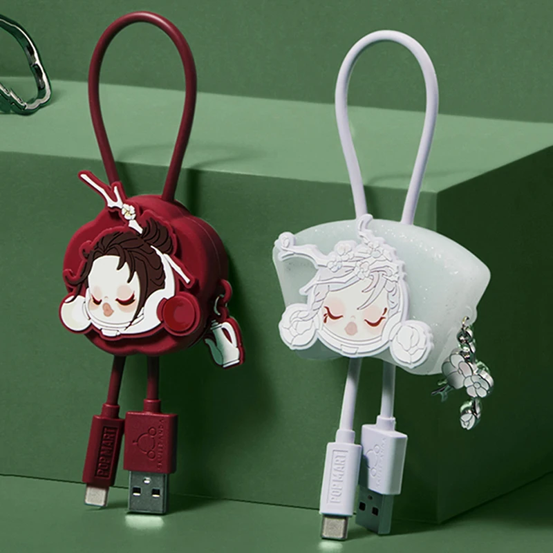 Popmart Skullpanda чернила сливовый цвет серия-кабель данных Iphone Type-C Угадай сумку