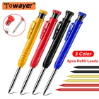 Твердый плотничный карандаш, набор для деревообработки, механический карандаш, 3 цвета, заправка строительных работ, оформление искусственной маркировки, арка