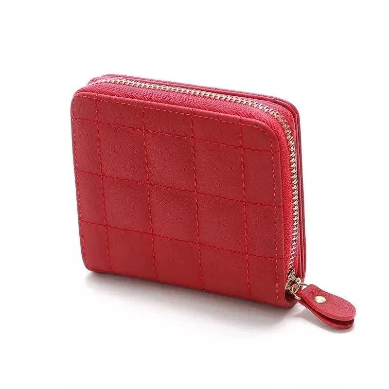 

Plaid Briefcase Women's Wallet Fashion Women Zipper Hasp Cute Wallet Student Small PU Wallet Coin Purse Card Bag for Women
