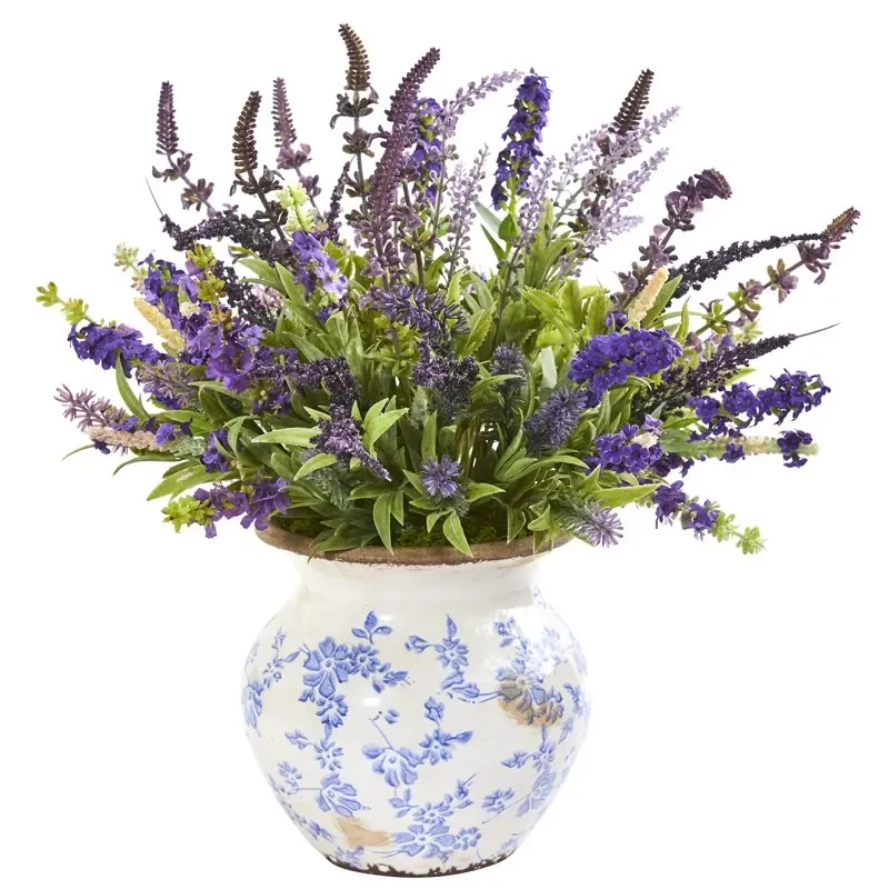 

Lavender Artificial Flower Arrangement in Floral Vase, Lavender
