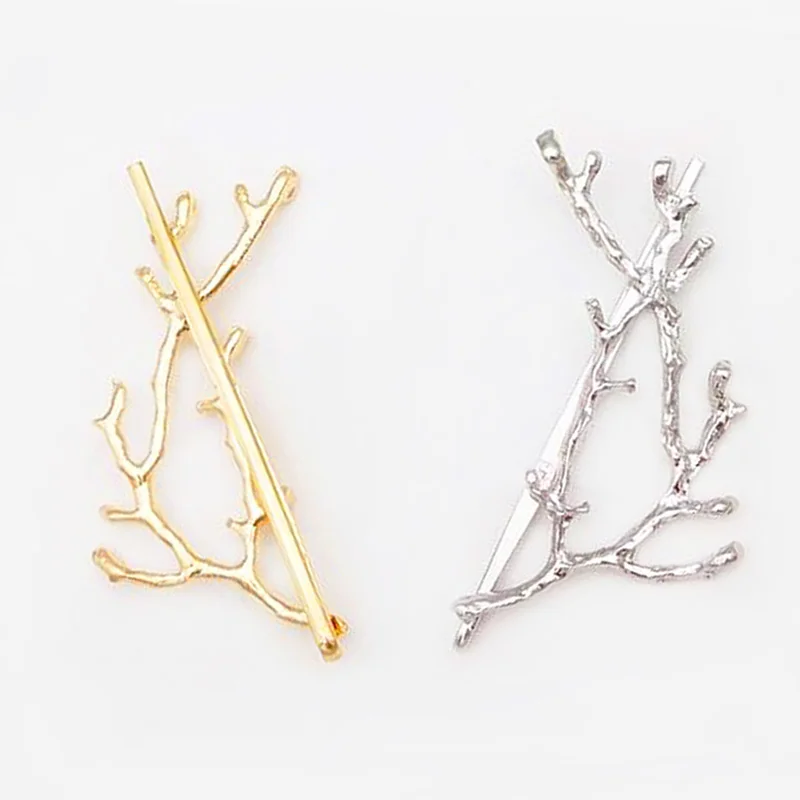 

Новая женская индивидуальная большая металлическая шпилька для волос в форме рога, ветки, боковой зажим, модная боковая шпилька для принцессы