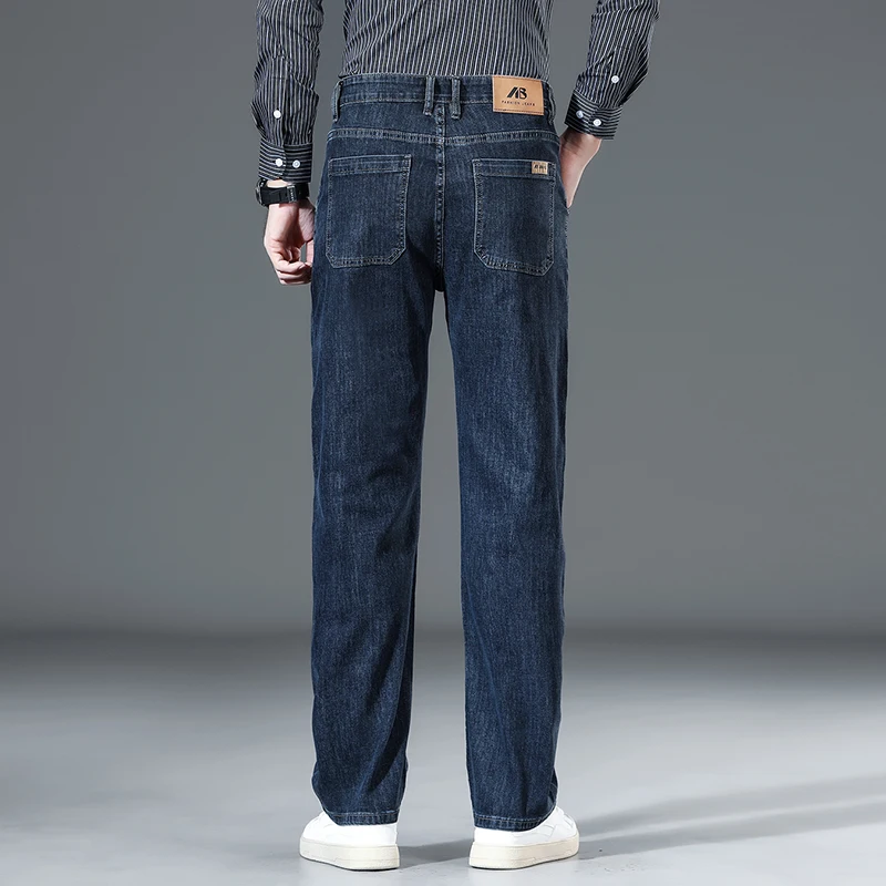 Джинсы мужские прямые с высокой талией из денима