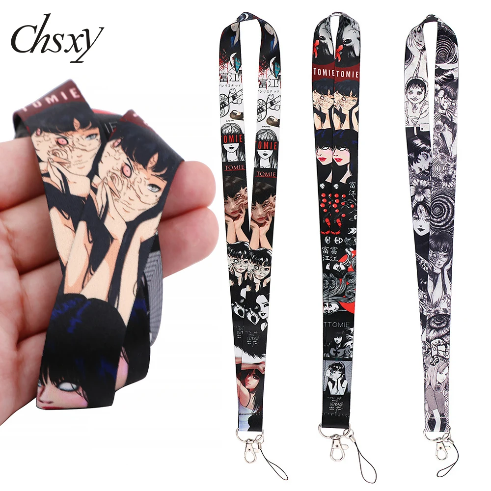 

Horror Anime Junji Ito Tomie Lanyard for Keychain ID Card Gym Pass Phone Badge Holder Keychain Hanging Rope Neck Strap Wholesale