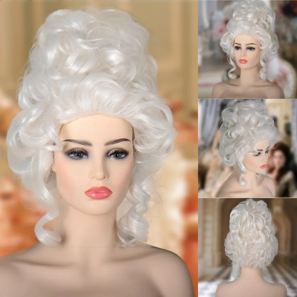 

Marie Antoinette Wig Princess Wigs Medium Curly Heat Resistant Synthetic Hair Cosplay Wig + Wig Cap Halloween Wig Cosplay