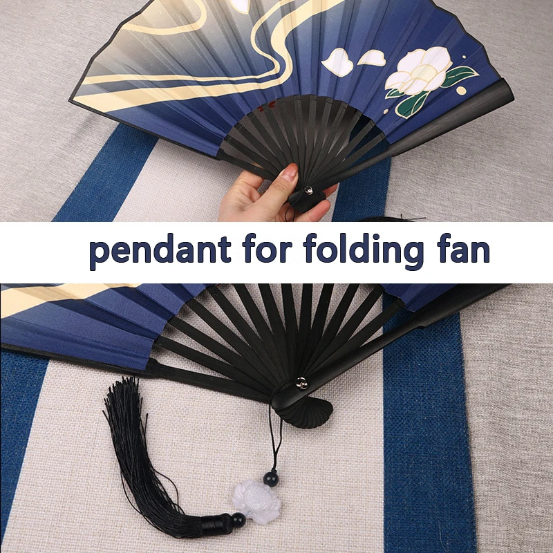 Game Genshin Impact Kamisato Ayaka Бамбуковая ткань из шелка с принтом складной веер