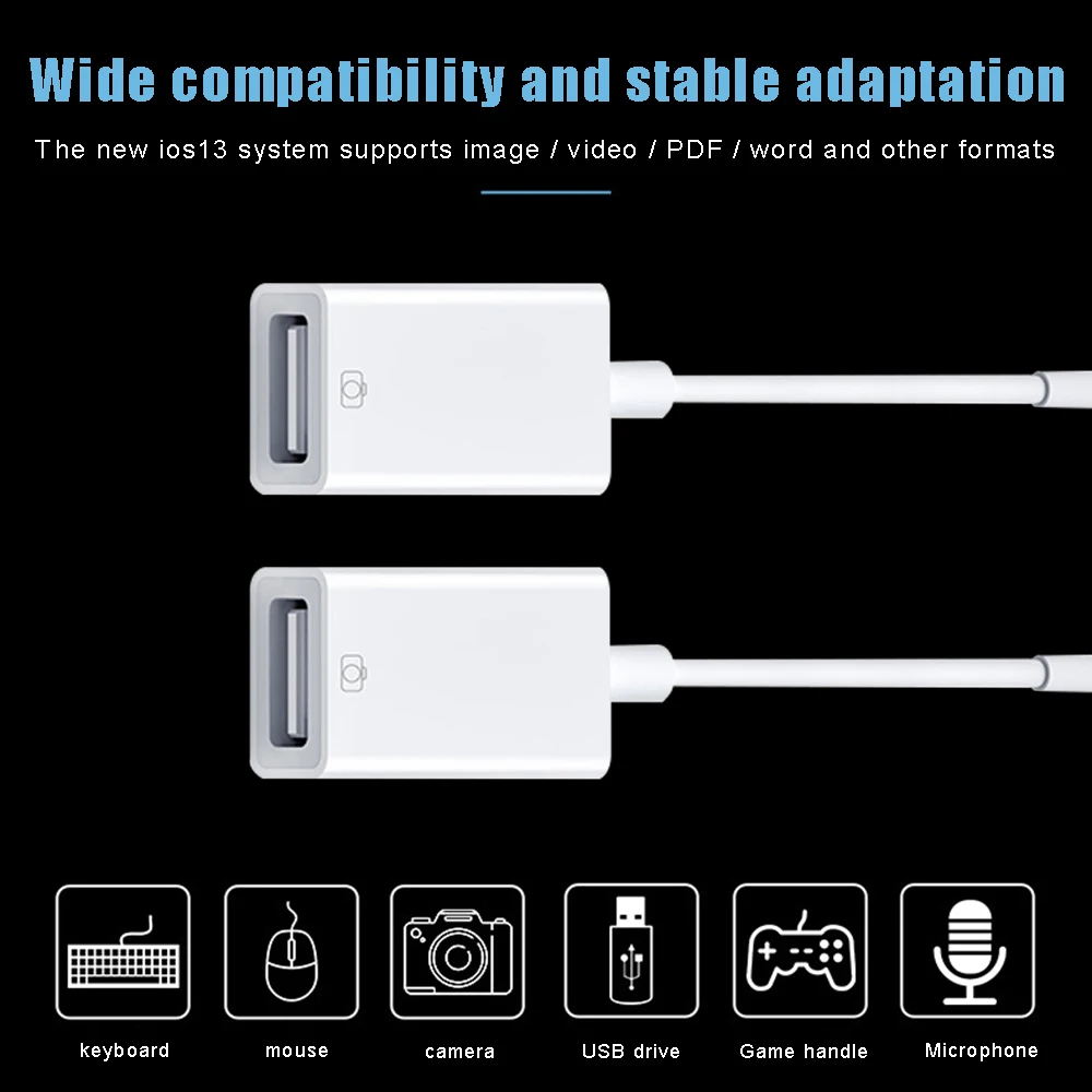 OTG адаптер для Apple USB 3 0 iPhone 12 устройство чтения камеры 11 Pro Max Xs XR X 6 7 8 iPad