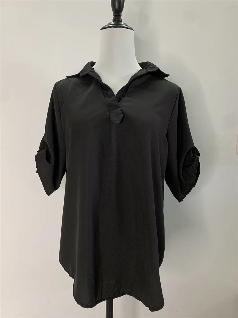 Женская однобортная рубашка PLAZSON элегантная офисная блузка с отложным