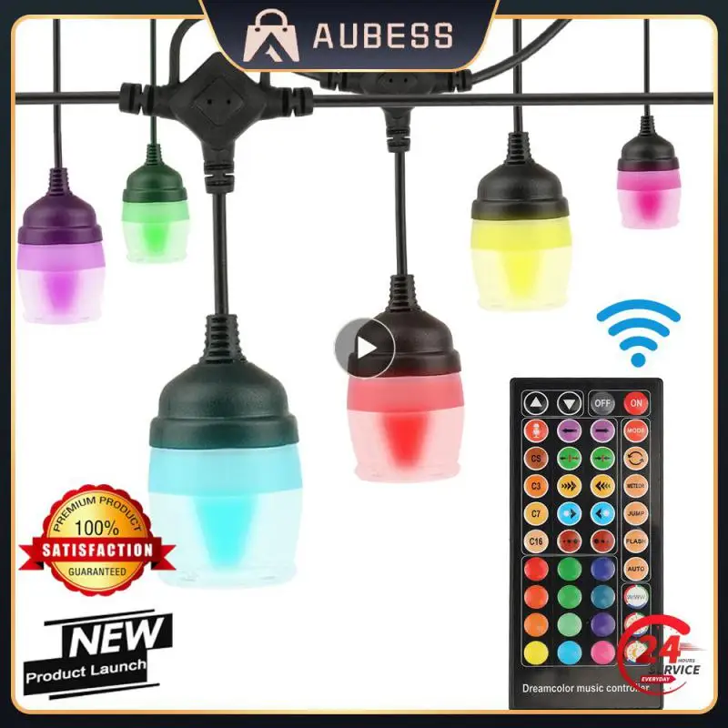 

New Outdoor Indoor 14 Bulb Light String Remote Control Color Decorative Atmosphere Light Bar Bedroom Party Wedding Camping Decor