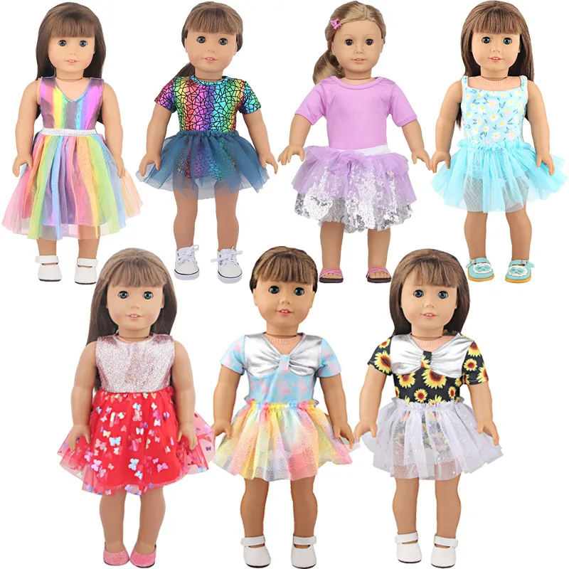 

Новинка 2023, модный топ + юбка из пряжи, костюм для 18-дюймовой американской куклы, 43 см куклы-младенца, 17-дюймовая кукла-младенец, аксессуары для одежды