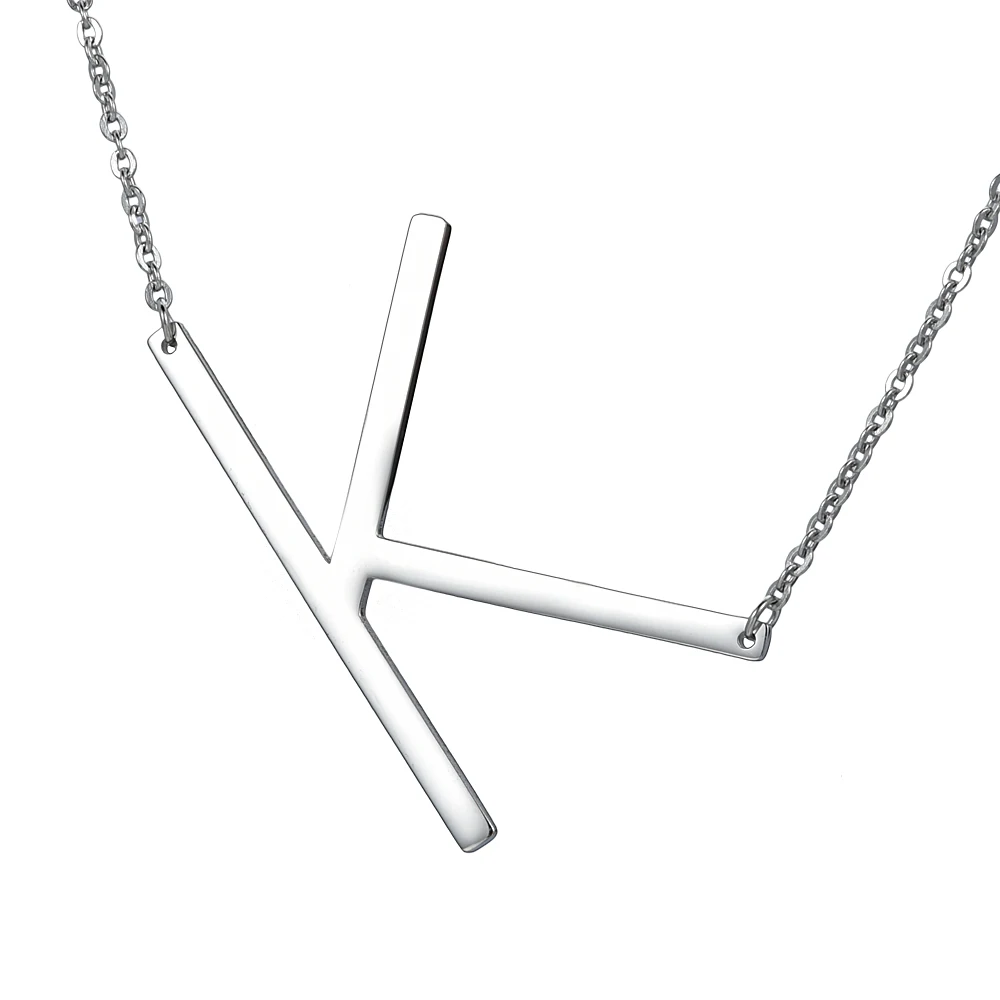 

316L Stainless Steel Large SIZE 26 Letters Necklace For Women Pendant Collar Initial Necklaces For Women Jewelry Gifts NO Fade