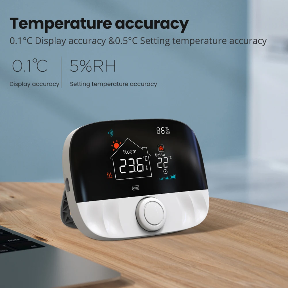 

Tuya WiFi Temperature Sensor RF433 Programmable Wireless Heating Thermostat APP Voice Control for Electrical and Gas/Oil System