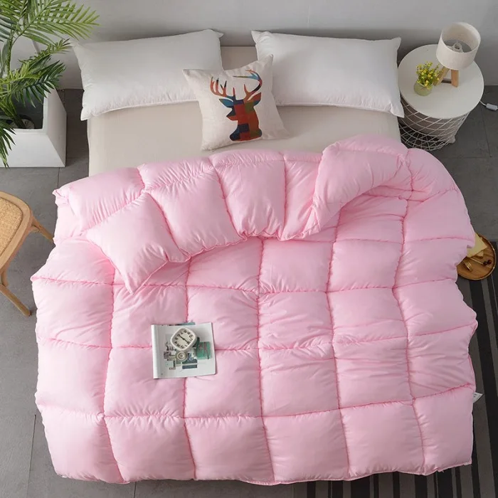 

Толстое и Мягкое хлопковое стеганое одеяло, теплое и удобное всесезонное однотонное постельное белье, одиночные и двойные одеяла