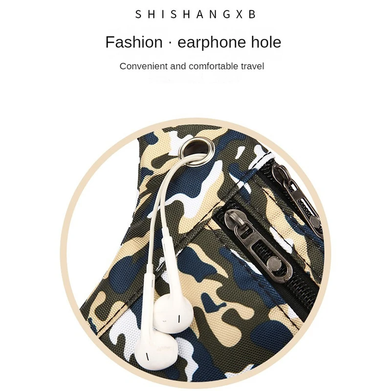 Popular Fashionable Colours Waist Bag Polyester Custom Men Women'S Chest Bags Running Waist Bag Bum Bag With Headphone Hole