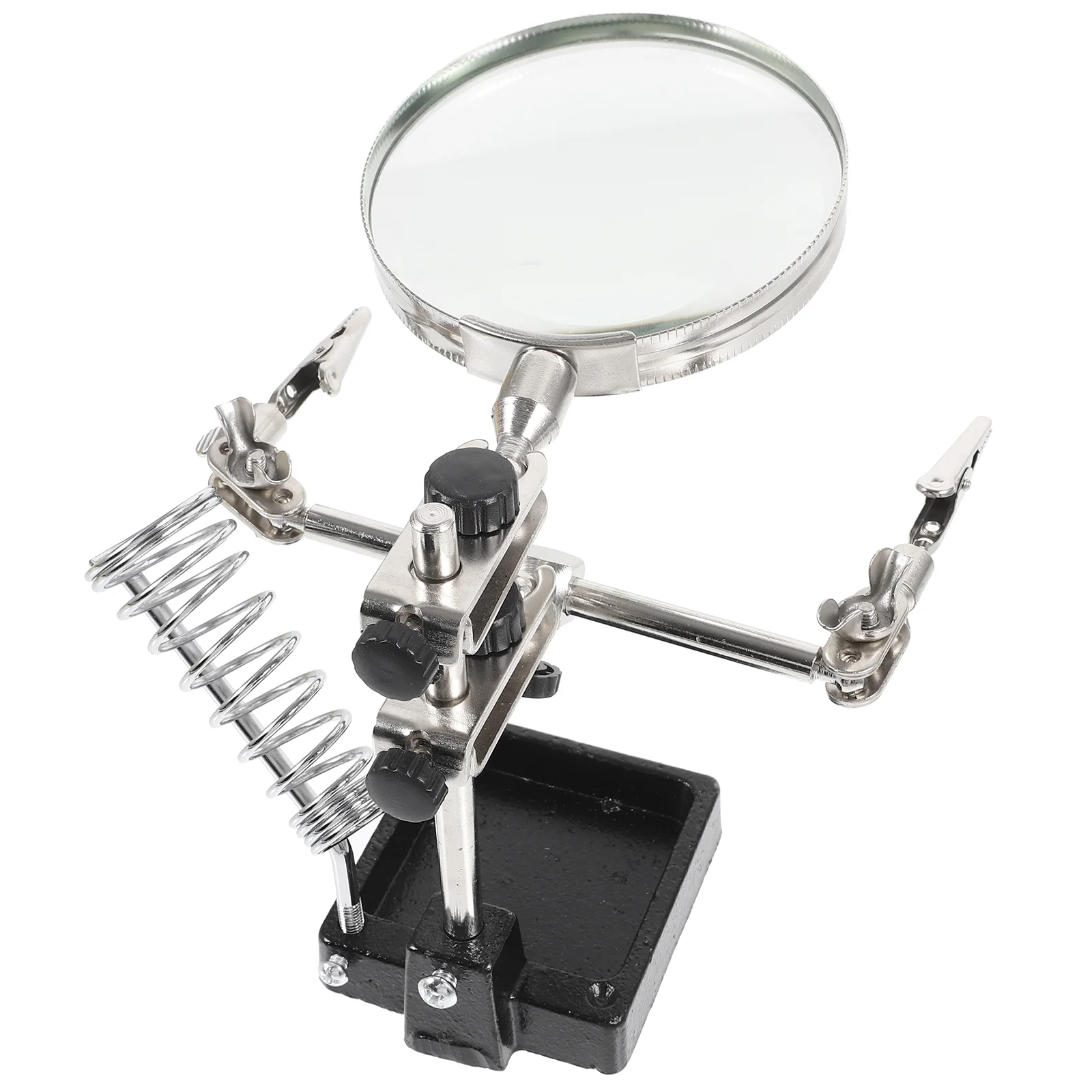 

Soldering Iron Stand Portable Solder Holder Station Magnifier Station Soldering Accessory