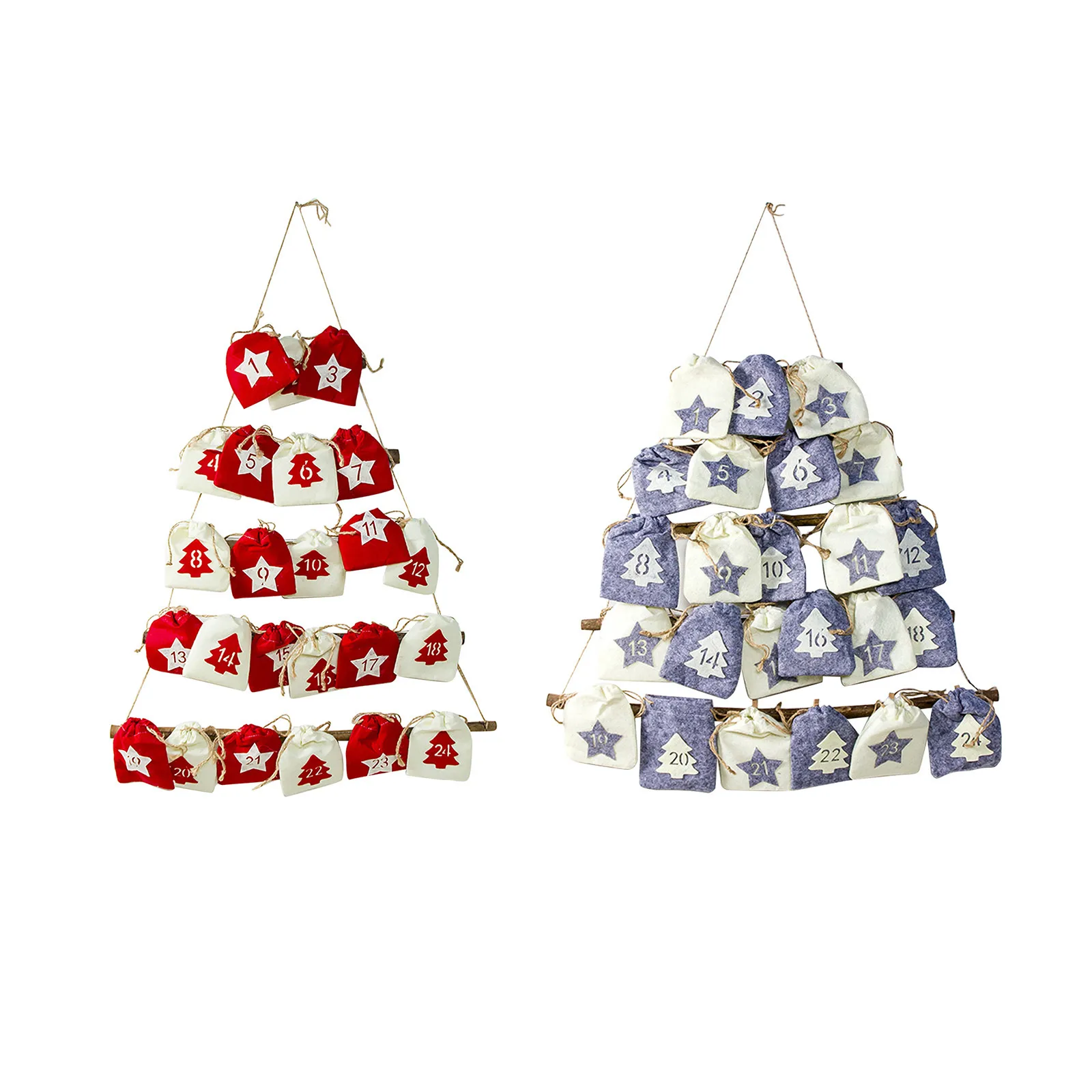 

Work Calendar Christmas Advent Calendars 24 Bags DIY Countdown Decorations Hanging Bag Minimal Calendar